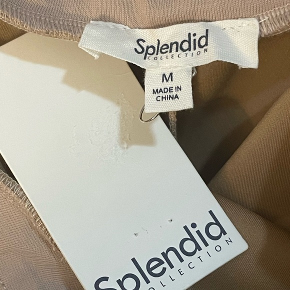 Splendid MEDIUM Soft Suede Skinny Stretchy pants like Leggings Beige Creme Tan - Picture 3 of 10